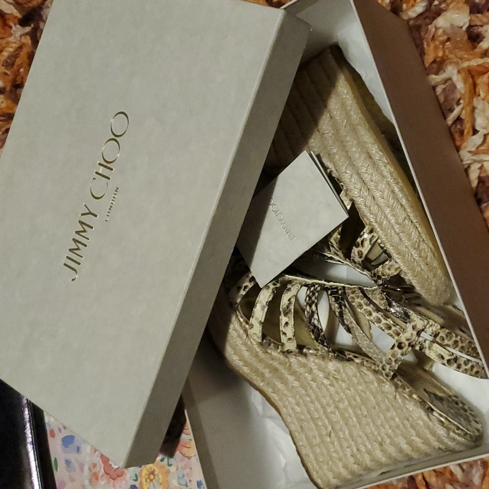 Jimmy Choo Wedge Shoes Python Print - Picture 15 of 15